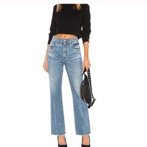 NWT Moussy Vintage 100% Cotton MV Luna Straight Flare Super High Rise Jeans 30
